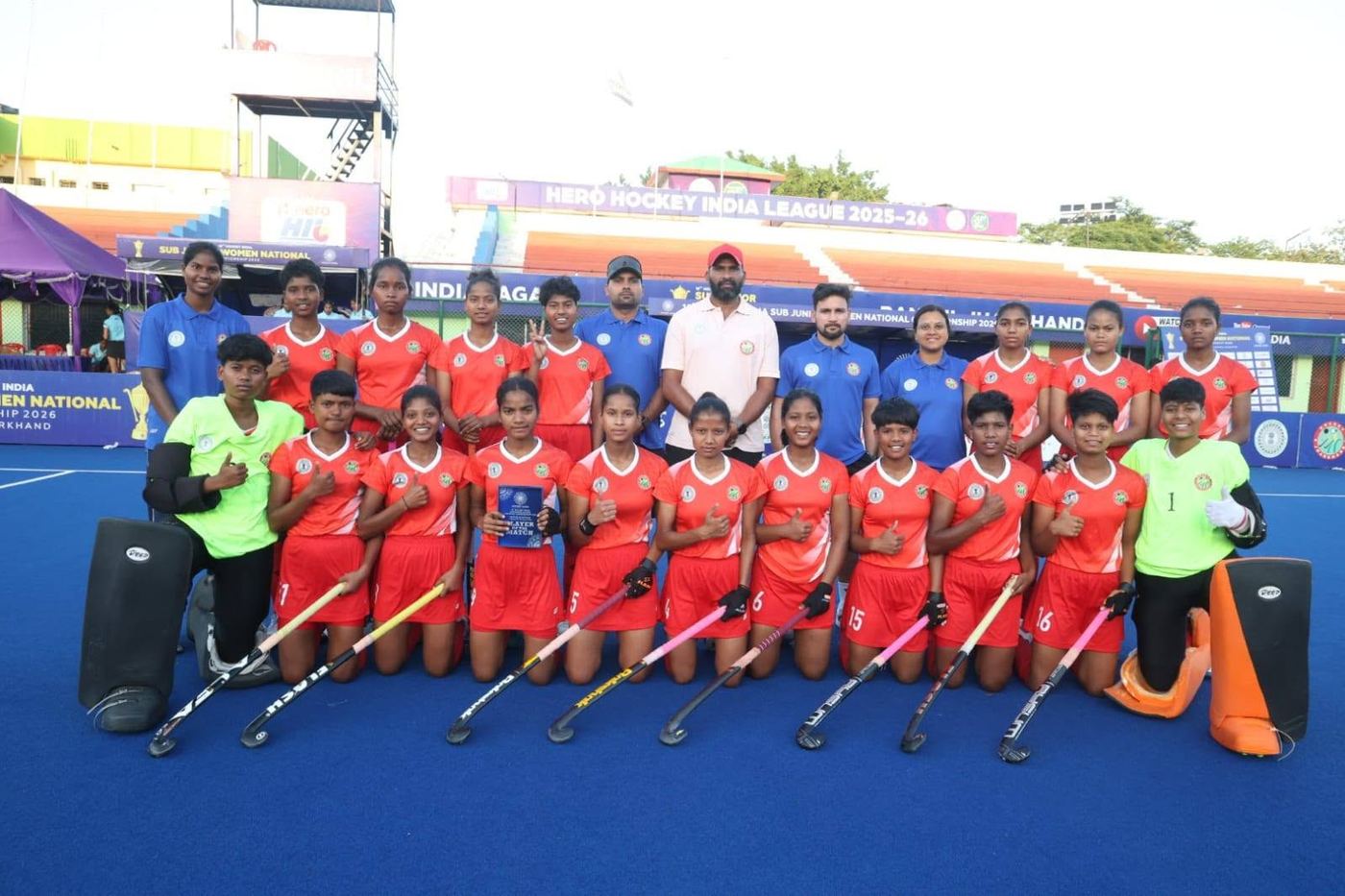 Team in Jaypee kit at an international event